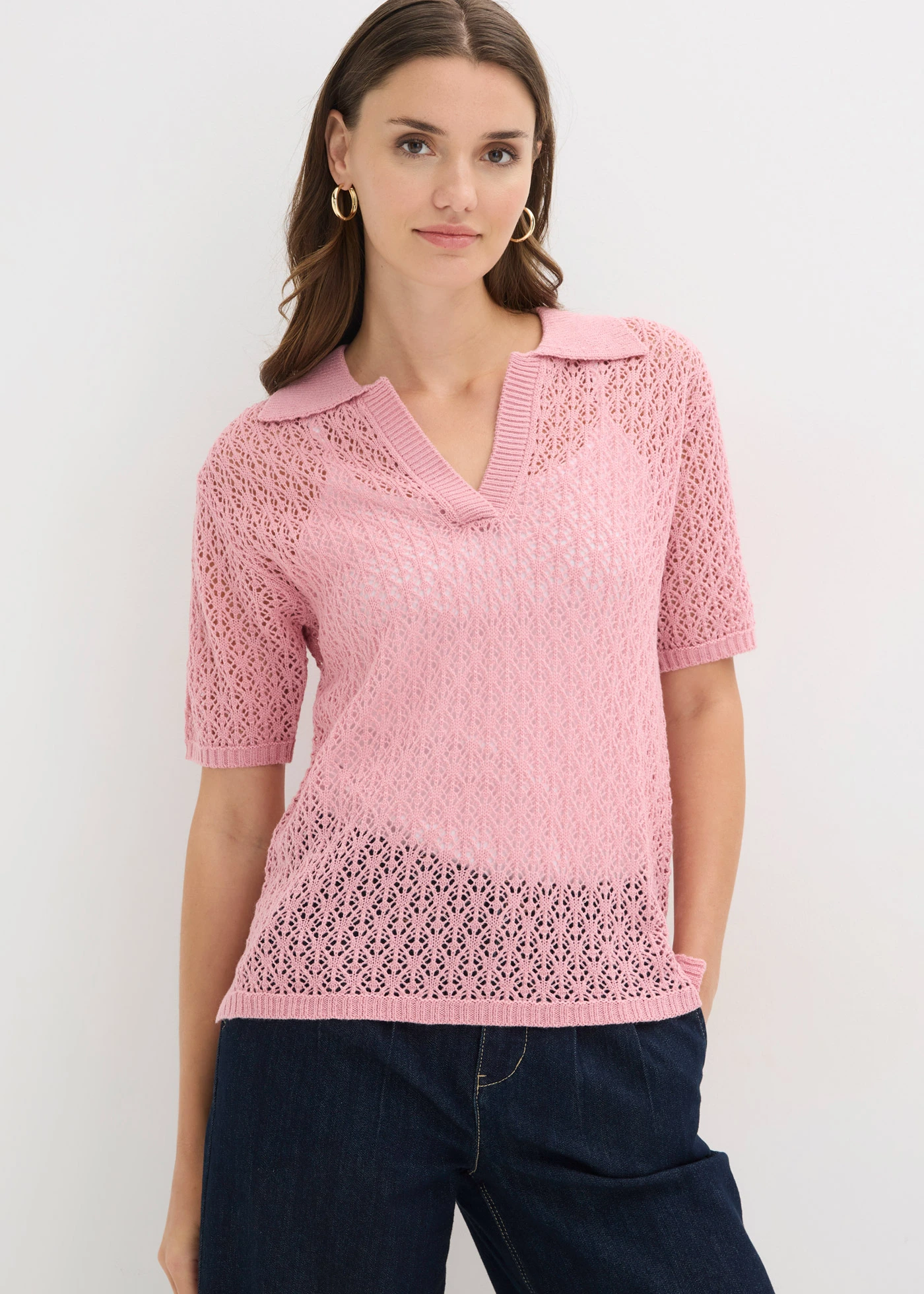 Pull ajouré • orchidée fumé • Boutique bonprix