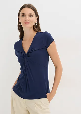 Shirt in een viscosemix • donkerblauw • bonprix online shop