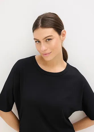 Midi jurk van comfortabel Punto di Roma • zwart • bonprix online shop