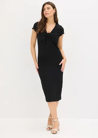 Jersey jurk van gestructureerde crêpe • zwart • bonprix online shop
