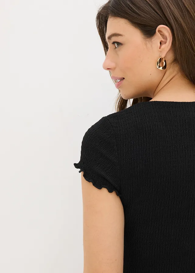 Robe en jersey de crêpe texturé • noir • product-page.page-title-suffix