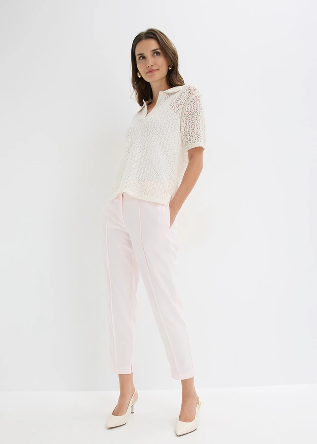 Broek met comfortband, Kleur: lichtroze