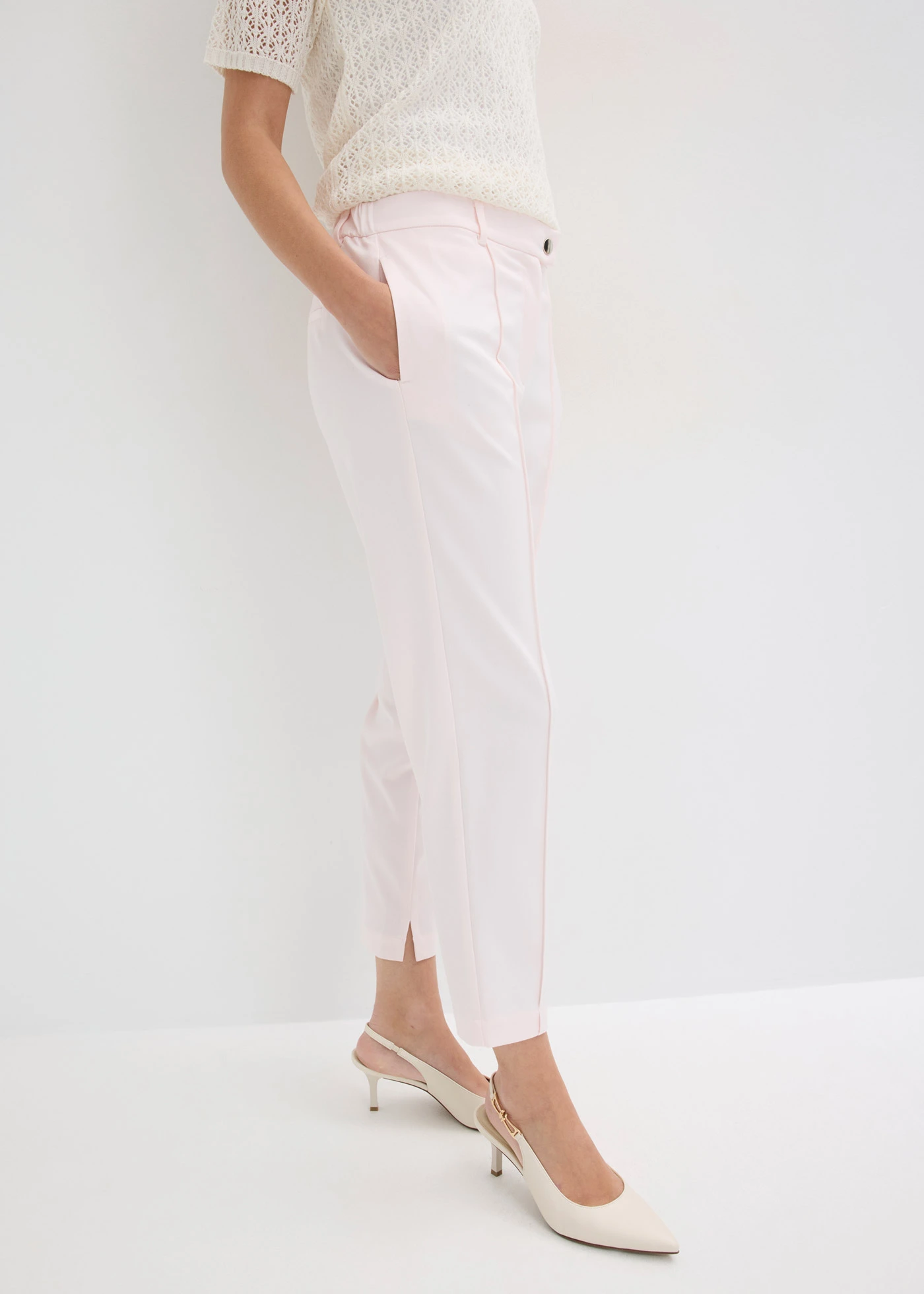 Broek met comfortband • lichtroze • bonprix online shop