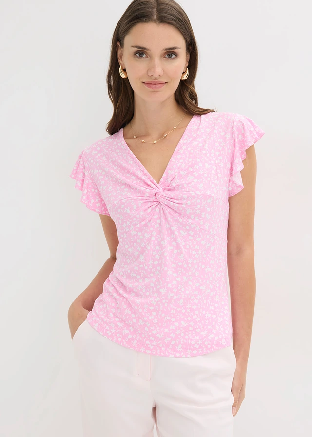 Shirt met viscose • roze-wit gebloemd • product-page.page-title-suffix