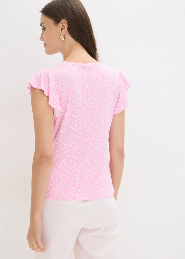 Shirt met viscose • roze-wit gebloemd • product-page.page-title-suffix