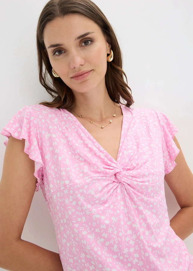 Shirt met viscose • roze-wit gebloemd • product-page.page-title-suffix