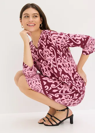 Tunikové šaty z padavej viskózy • javorovo červená potlačená • obchod bonprix