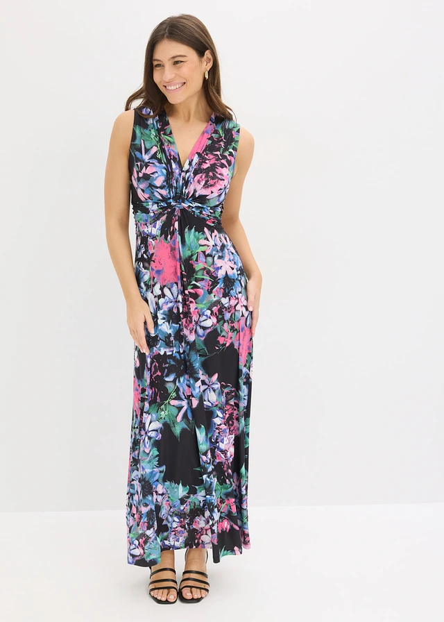 Robe longue estivale • noir floral • product-page.page-title-suffix