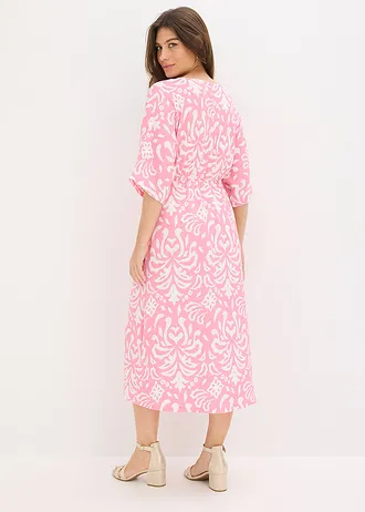 Robe en jersey • rose + blanc • Boutique bonprix