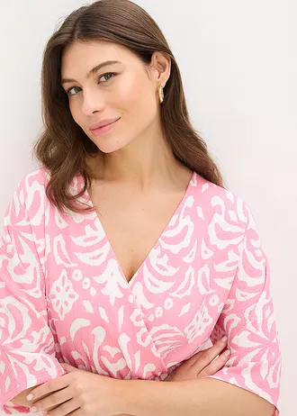 Žerzejové šaty • růžová + bílá • bonprix obchod