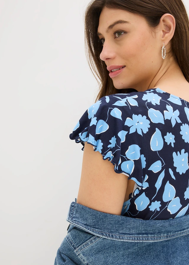 Robe imprimée en jersey viscose • bleu foncé/bleu clair floral • product-page.page-title-suffix