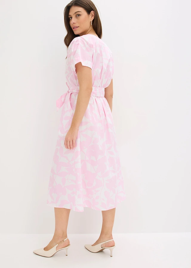 Rochie midi • roz-cristal/alb floral • magazin bonprix