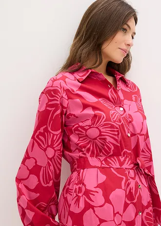 Halenkové šaty z čisté bavlny • pink s květy • bonprix obchod