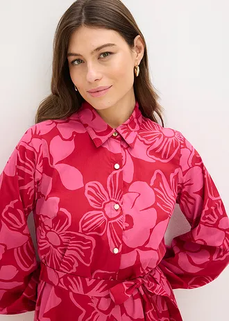 Robe-chemise 100% coton • rose vif floral • Boutique bonprix