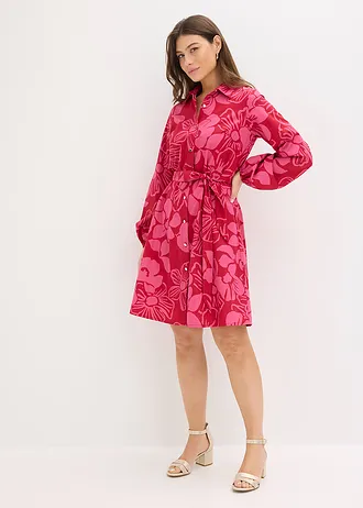 Blúz ruha tiszta pamutból • pink/virágmintás • bonprix áruház