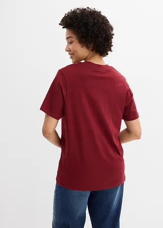 Longshirt (set van 5) • lichtgroen+wit+asroze+grijs gemêleerd+robijnrood • bonprix online shop