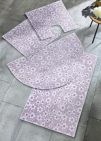 Tapis de bain avec motif floral, Couleur: écru floral