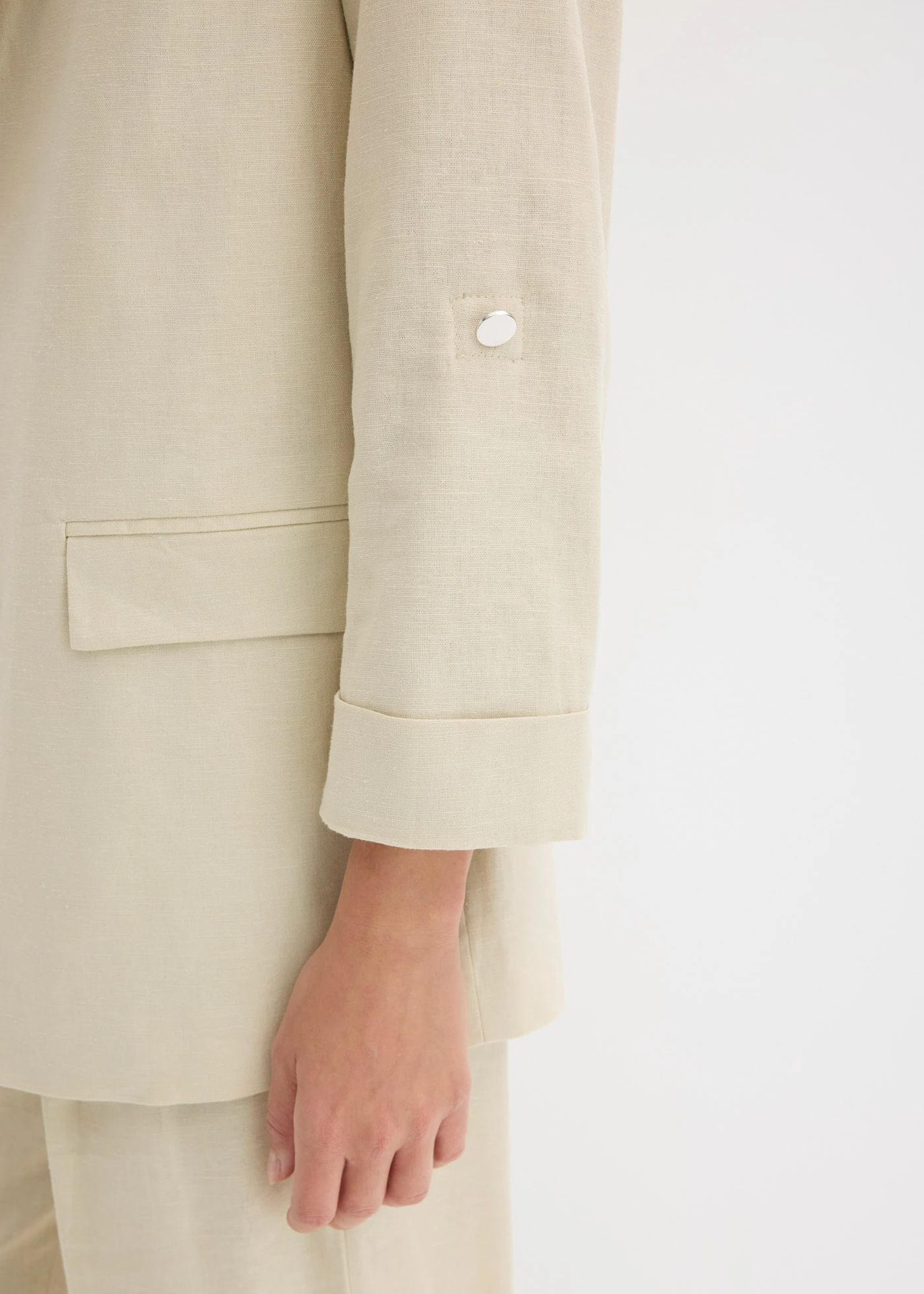 Blazer van een linnenmix • lichtsand • bonprix online shop