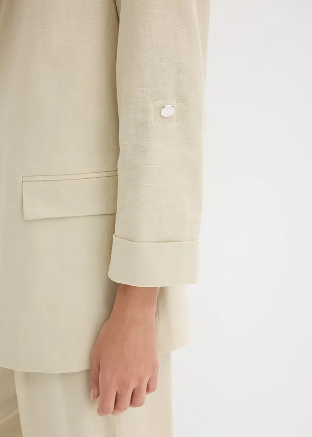 Blazer van een linnenmix • lichtsand • product-page.page-title-suffix