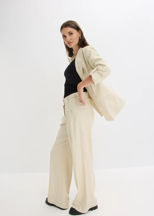 Blazer van een linnenmix • lichtsand • product-page.page-title-suffix