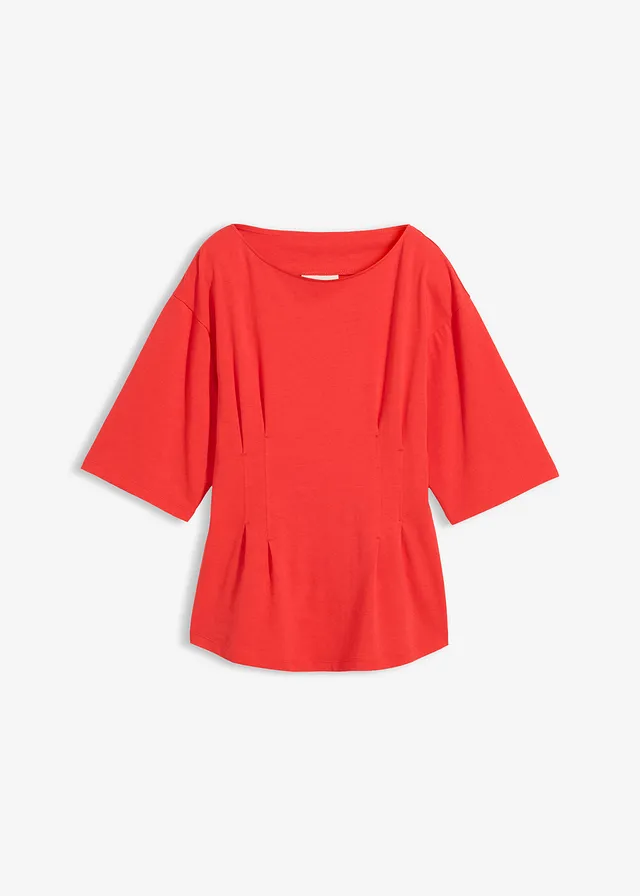 Shirt in een katoenmix • aardbeirood • bonprix online shop