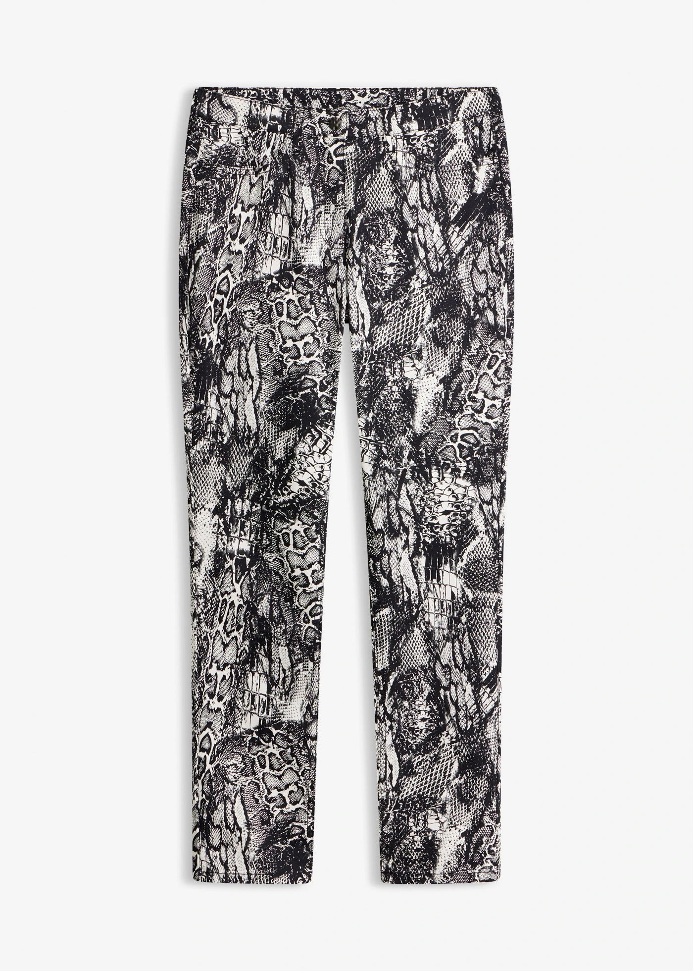 Pantalon extensible • noir-blanc nacré python • Boutique bonprix