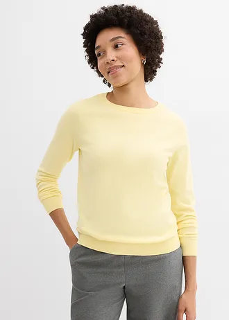 Pull en fine maille • jaune clair • Boutique bonprix