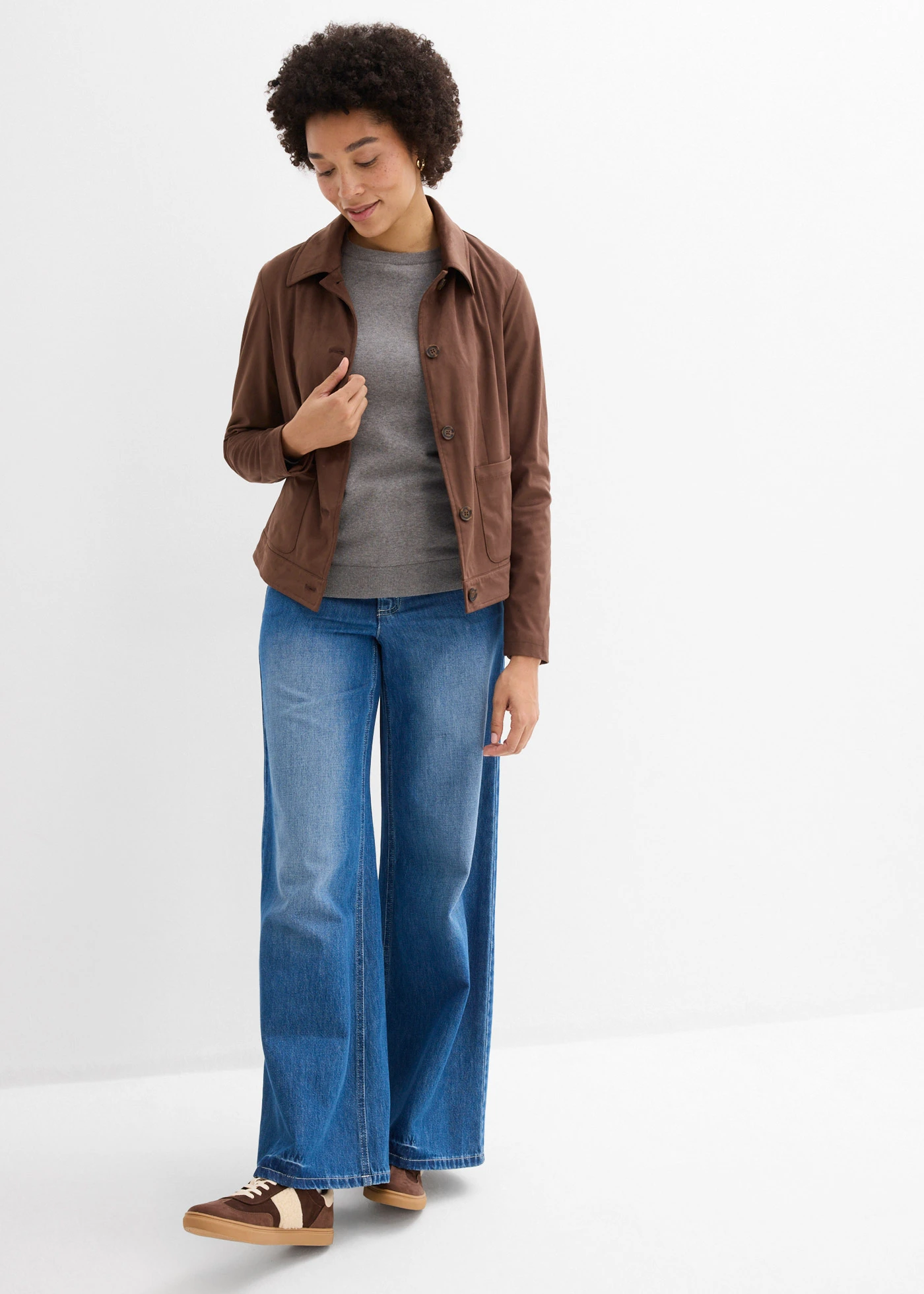 Pull en fine maille • gris chiné • Boutique bonprix