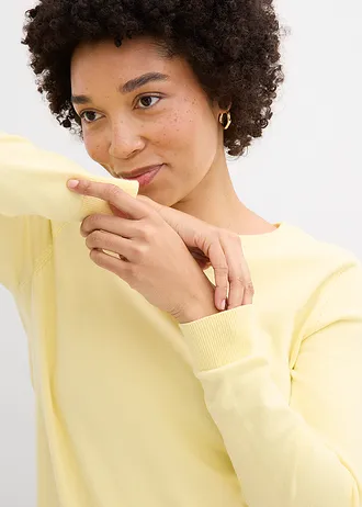 Pull en fine maille • jaune clair • Boutique bonprix