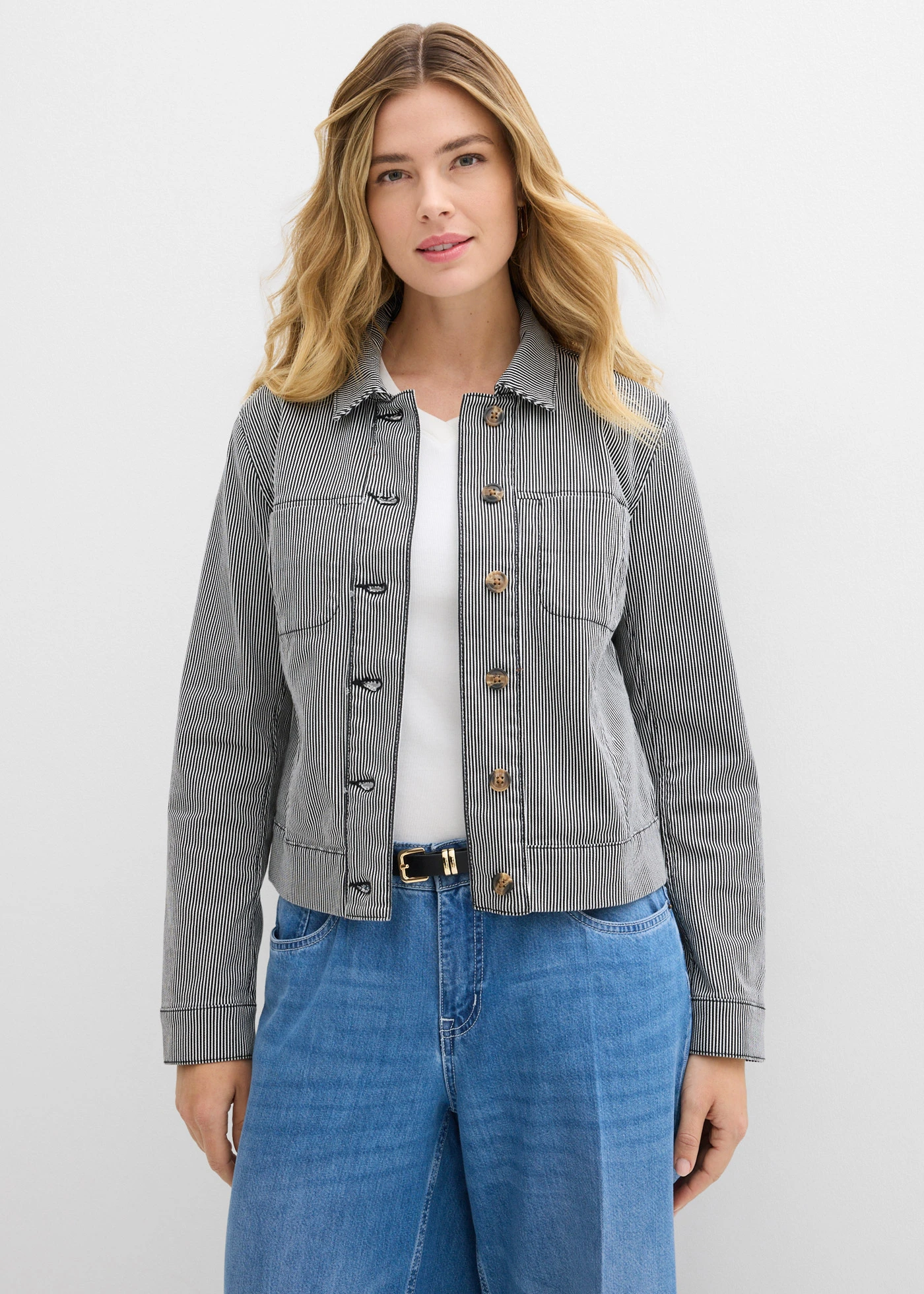 Veste mi-saison • noir rayé • Boutique bonprix