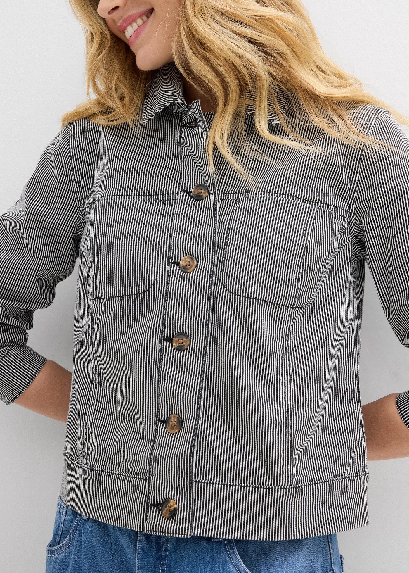 Tussenjas • zwart gestreept • bonprix online shop