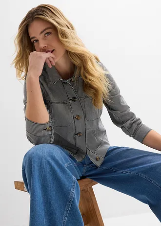 Veste mi-saison • noir rayé • Boutique bonprix