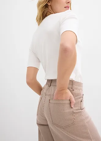 Ballonbroek met strepen • kastanjebruin-wolwit gestreept • bonprix online shop