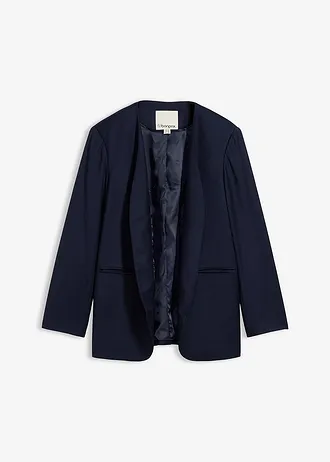 Kraagloze blazer in een zachte wolmix