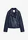 Veste biker en cuir nappa d’agneau, Couleur: bleu foncé