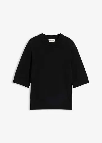 Pull coton et soie, Couleur: noir