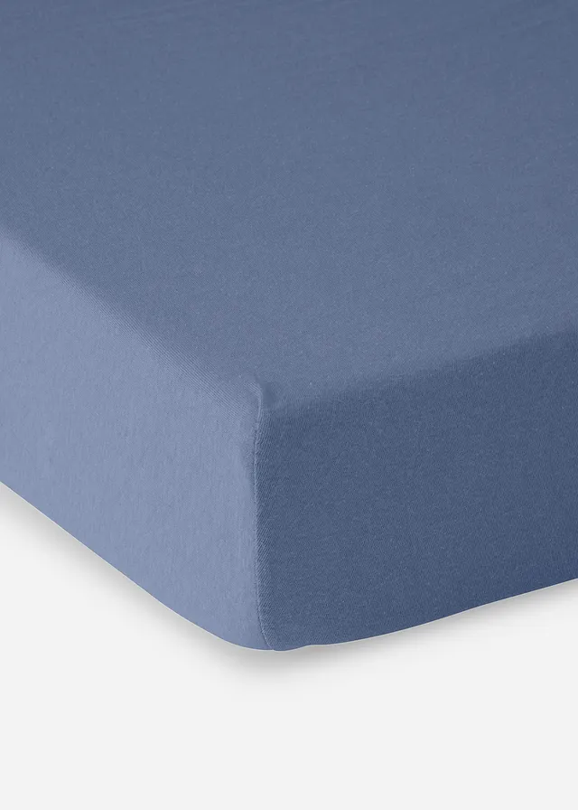 Hoeslaken van jersey, Kleur: blauw