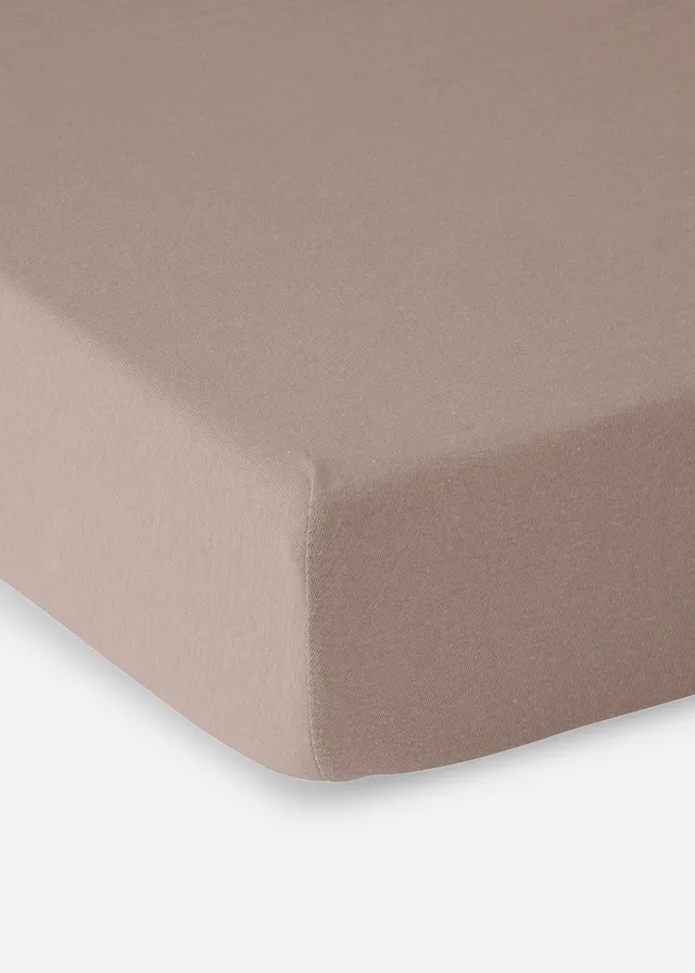 Napínací prostěradlo ve lněném vzhledu • hnědošedá • bonprix obchod
