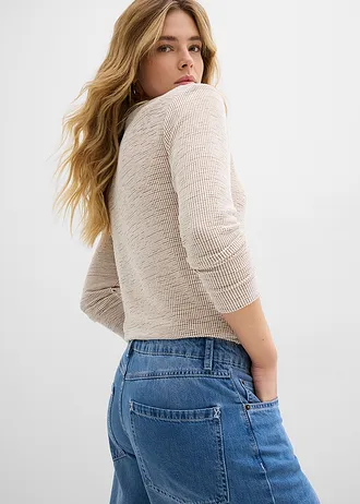 Jean large taille mi-haute • bleu clair denim used • Boutique bonprix