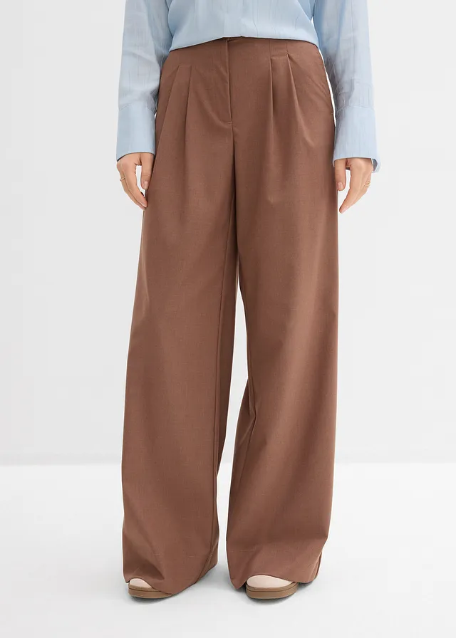 Pantalon à pinces et taille élastiquée • marron • product-page.page-title-suffix