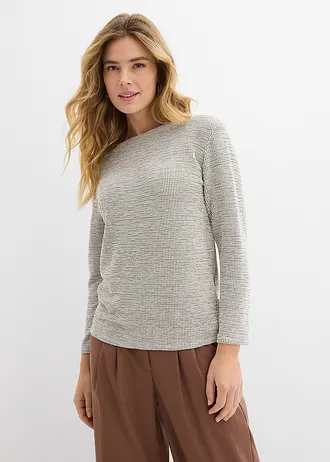 Shirt van een zachte viscose-mix, Kleur: wolwit - zwart geruit