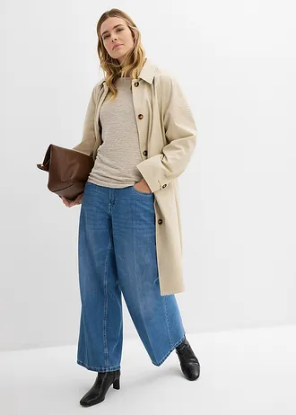 T-shirt doux, Couleur: blanc cassé-marron carreaux