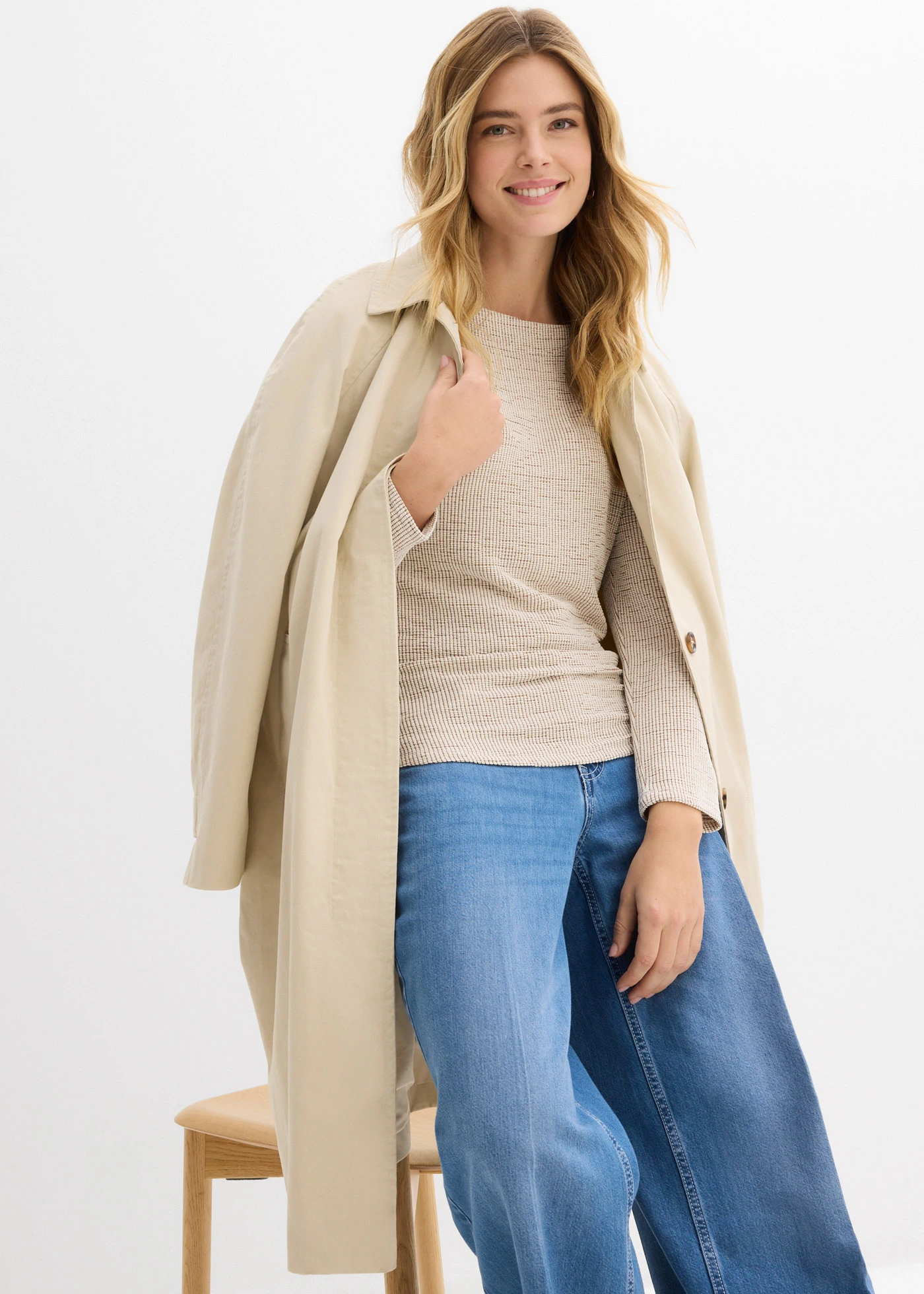 Shirt van een zachte viscose-mix • wolwit-kastanjebruin geruit • bonprix online shop