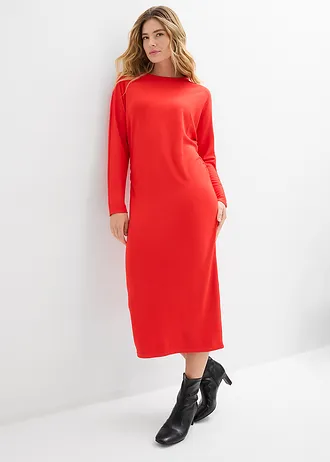 Rochie midi din material comod Punti di Roma • roșu-căpșună • magazin bonprix