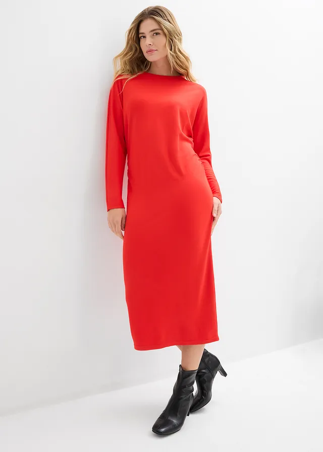 Midi jurk van comfortabel Punto di Roma • aardbeirood • product-page.page-title-suffix