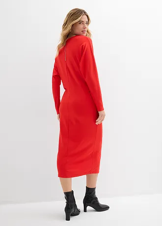 Robe midi en Punto di Roma confortable, Couleur: fraise