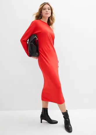 Midi jurk van comfortabel Punto di Roma, Kleur: aardbeirood