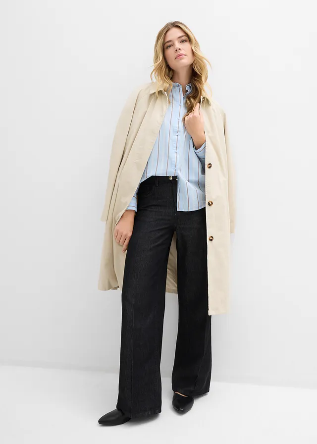 Overhemdblouse van katoen zwart