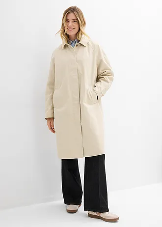 Trenchcoat met knoopsluiting, Kleur: lichtsand
