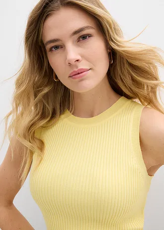 Gebreide top met viscose • lichtgeel • bonprix online shop